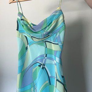 Vintage Retro Psychedelic Sheer Flowy Midi Dress